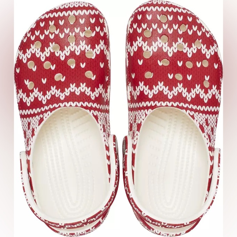 Mens red holiday CROCS *NIB PERFECT FOR AN UGLY SWEATER PARTY!